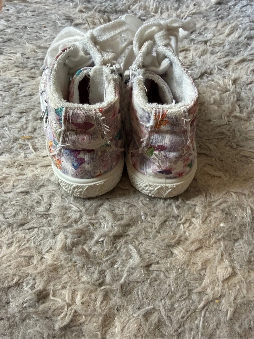 Blowfish White Floral & Butterfly High-Top Sneakers for Kids